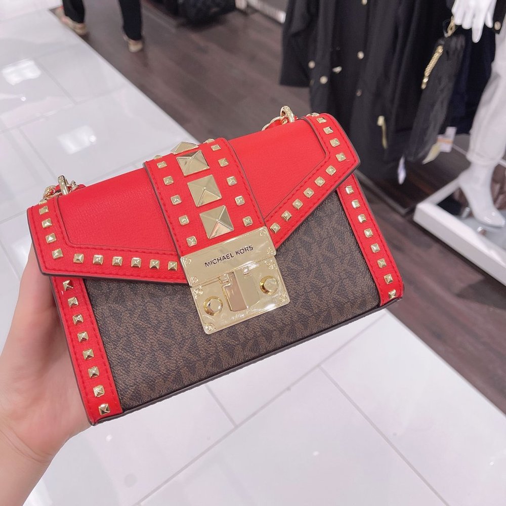 MK Rose SM Crossbody Bag Dark Red Multi